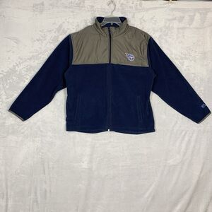 Tennessee Titans NFL Fleece Jacket Mens Large Blue NFL Team Full Zip Gray Nylon